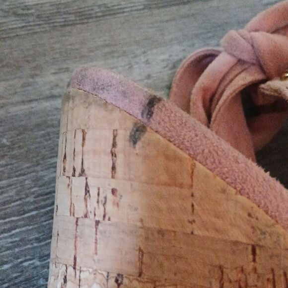 Guess dusty rose wrap around wedge kork heels Sz 11 - Picture 10 of 12